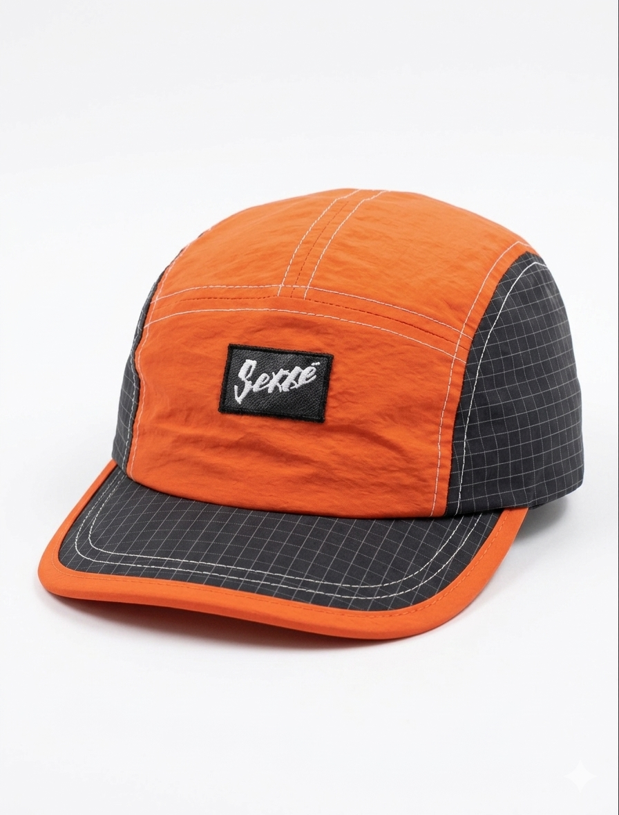 Sexxe Grid 5-Panel Cap (Bright Orange)